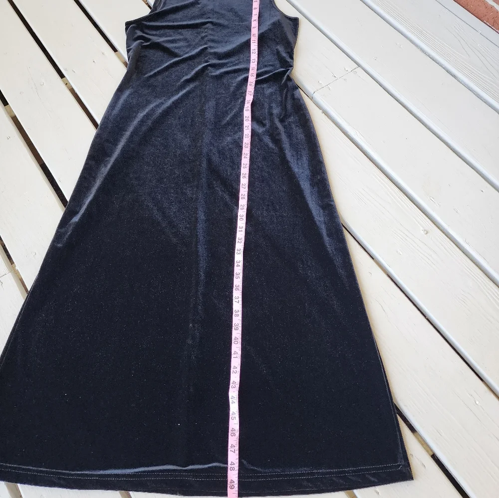 8p VELOUR black MIDI Dress - Picture 9 of 13